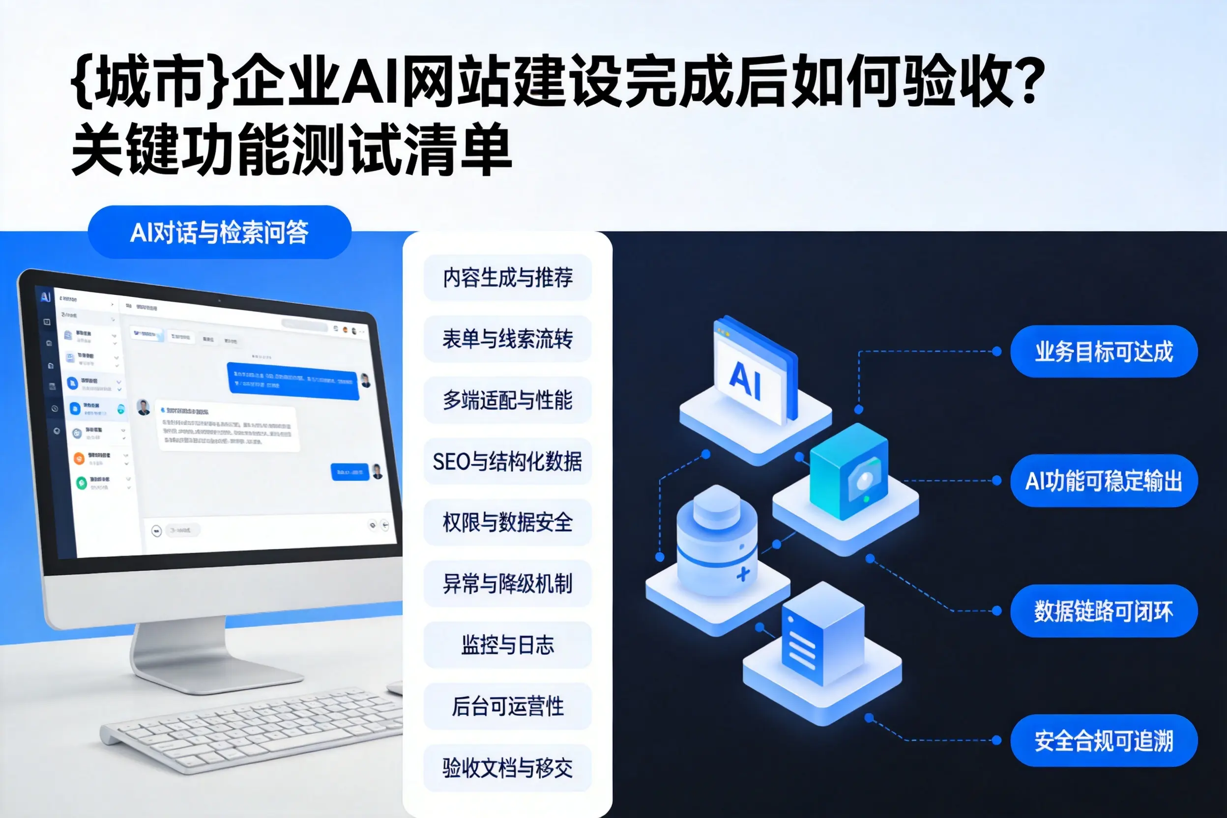 临汾企业AI网站建设完成后如何验收？关键功能测试清单